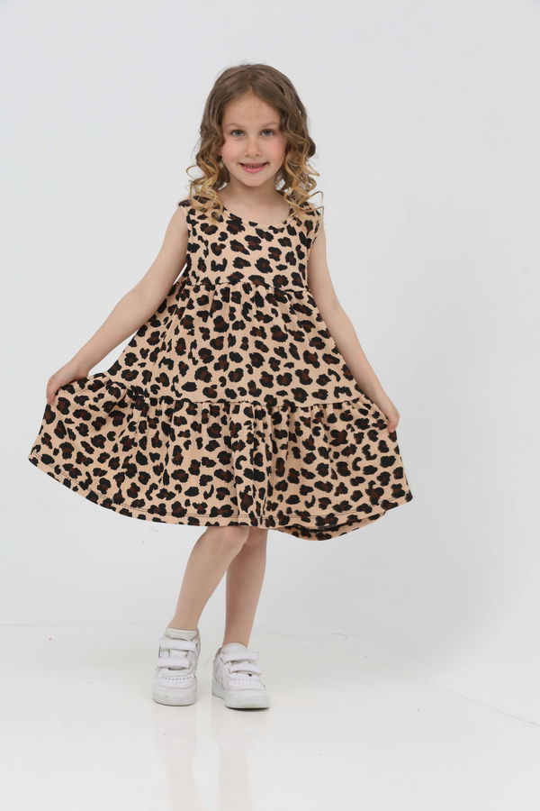 Leopar Desenli Elbise - 27211