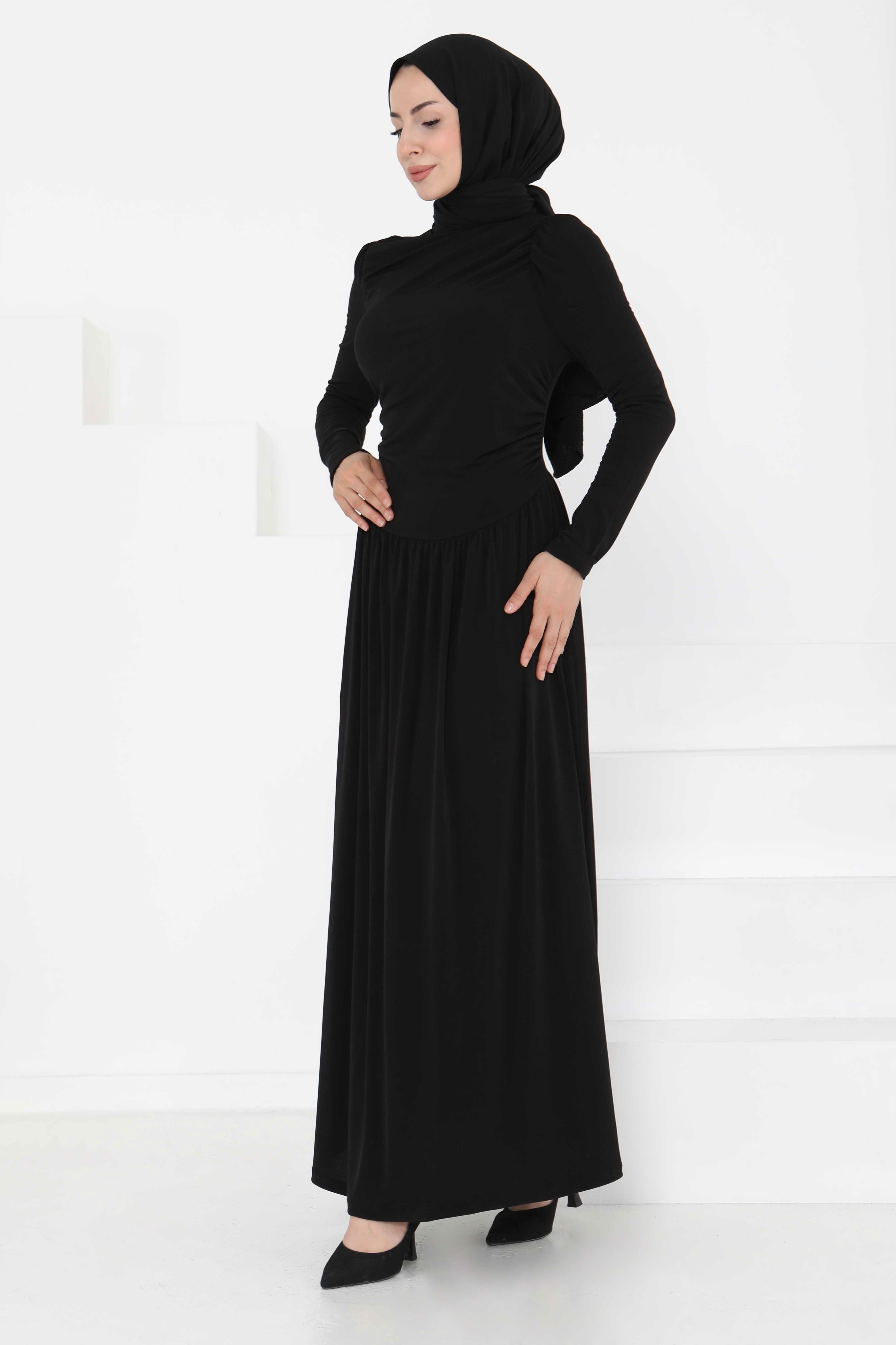 Büzgülü Elbise - 27254
