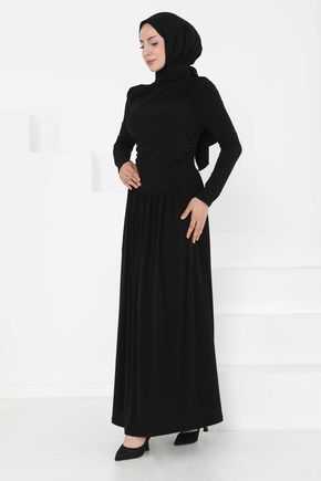 Büzgülü Elbise - 27254