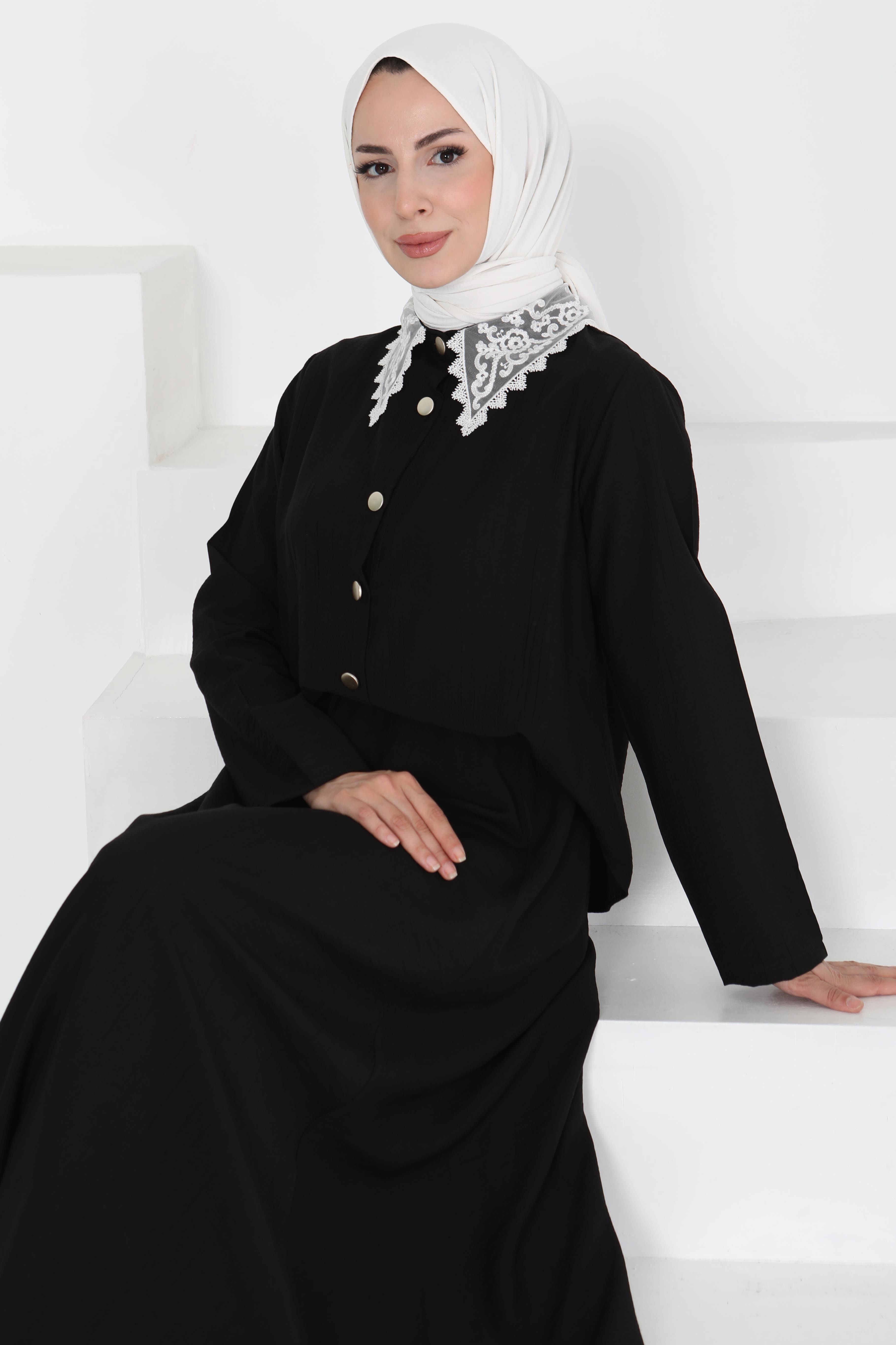 Dantel Yaka İkili Takım - 27179