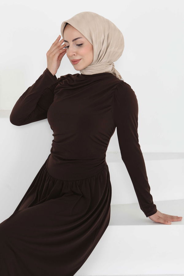 Büzgülü Elbise - 27254