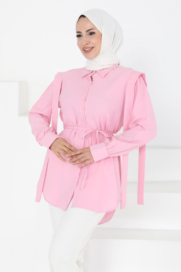 Omuz Bağlama Detaylı Tunik - 27195