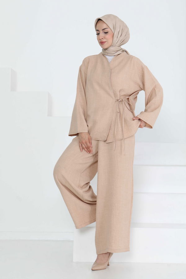 Bağlamalı Ceket Pantolon - 27258