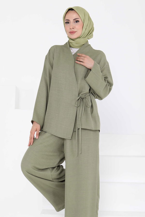 Bağlamalı Ceket Pantolon - 27258