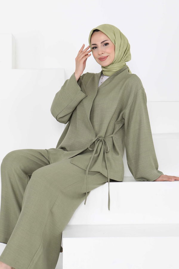 Bağlamalı Ceket Pantolon - 27258
