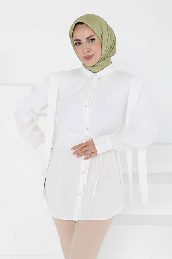 Omuz Bağlama Detaylı Tunik - 27195