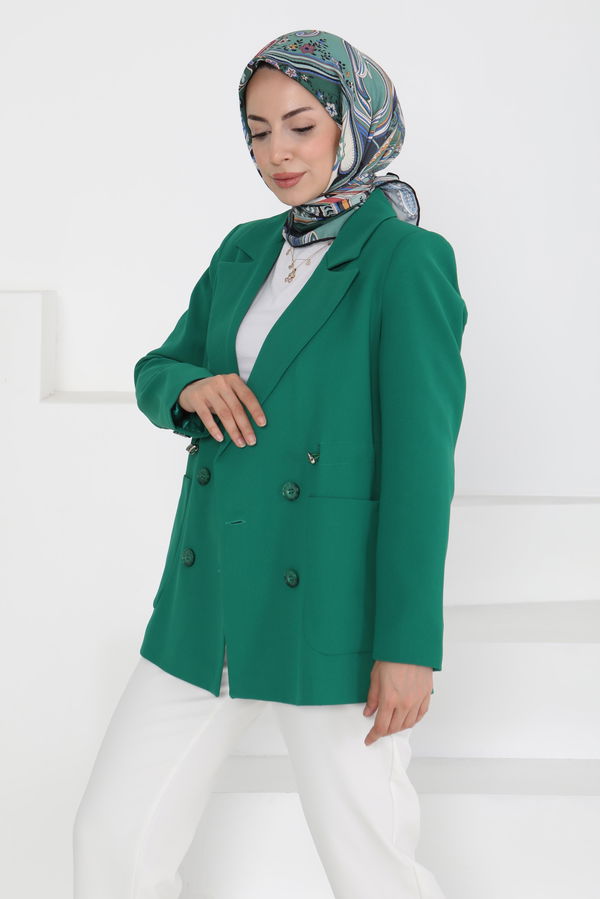 Düğmeli İpli Ceket - 27252
