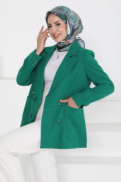 Düğmeli İpli Ceket - 27252
