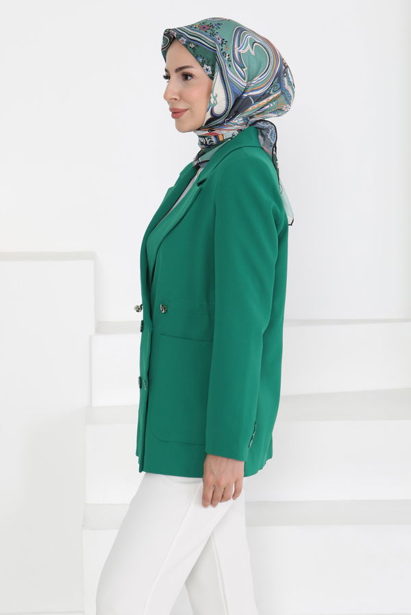 Düğmeli İpli Ceket - 27252