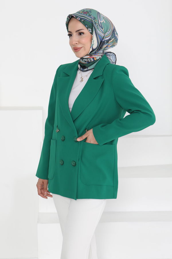 Düğmeli İpli Ceket - 27252