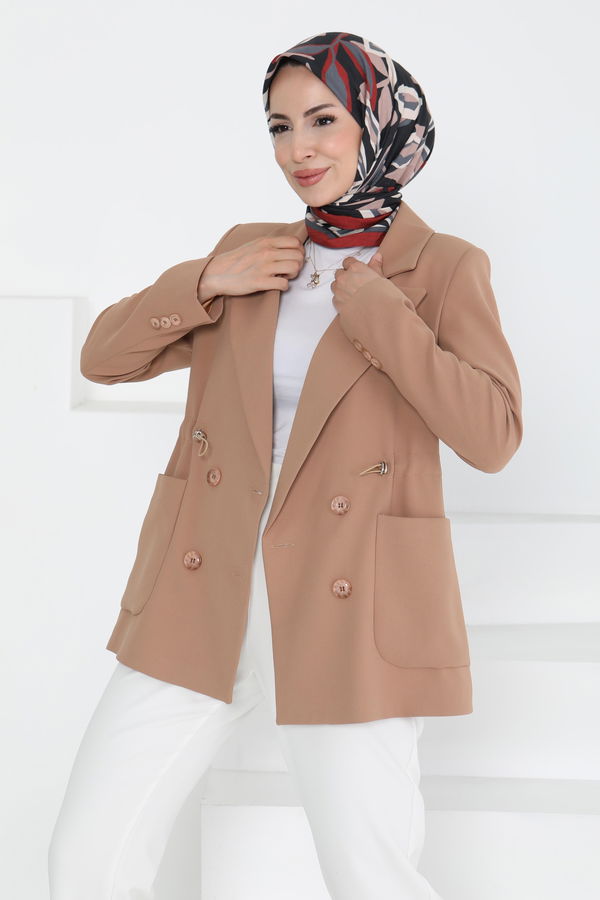 Düğmeli İpli Ceket - 27252