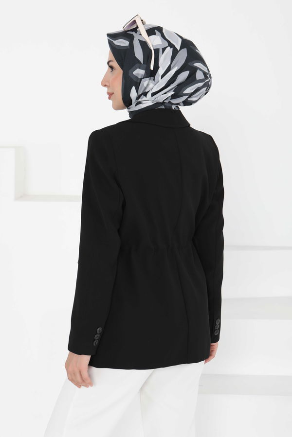 Düğmeli İpli Ceket - 27252