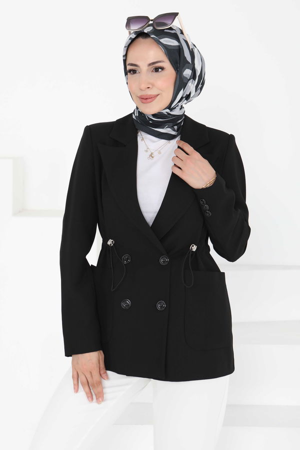 Düğmeli İpli Ceket - 27252