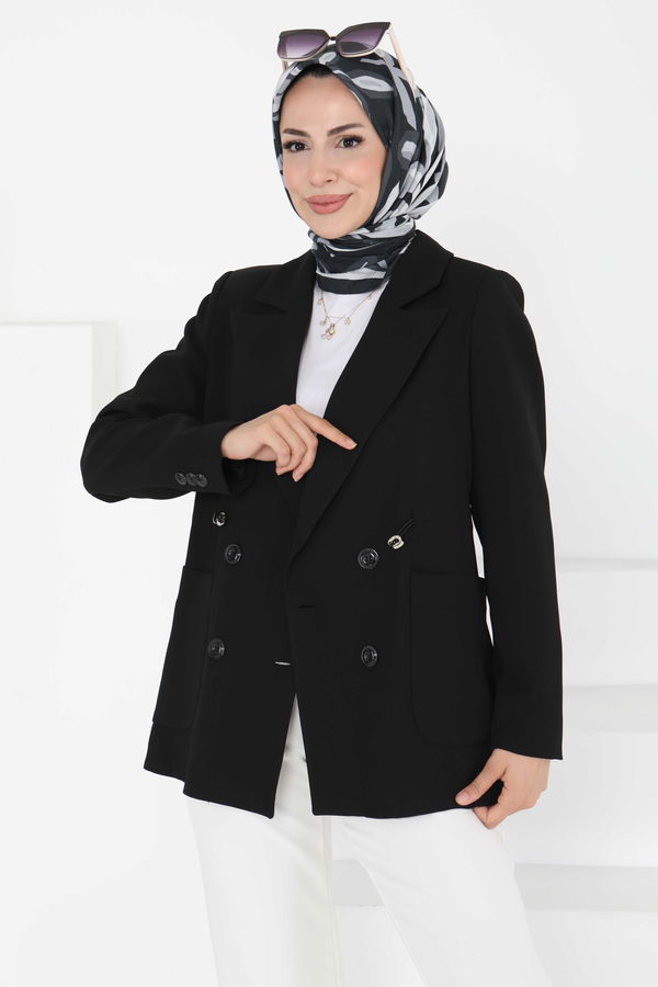 Düğmeli İpli Ceket - 27252
