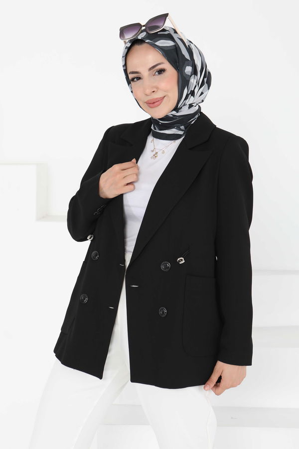 Düğmeli İpli Ceket - 27252