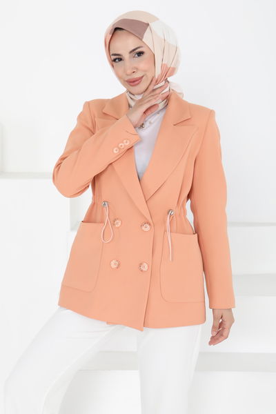 Düğmeli İpli Ceket - 27252