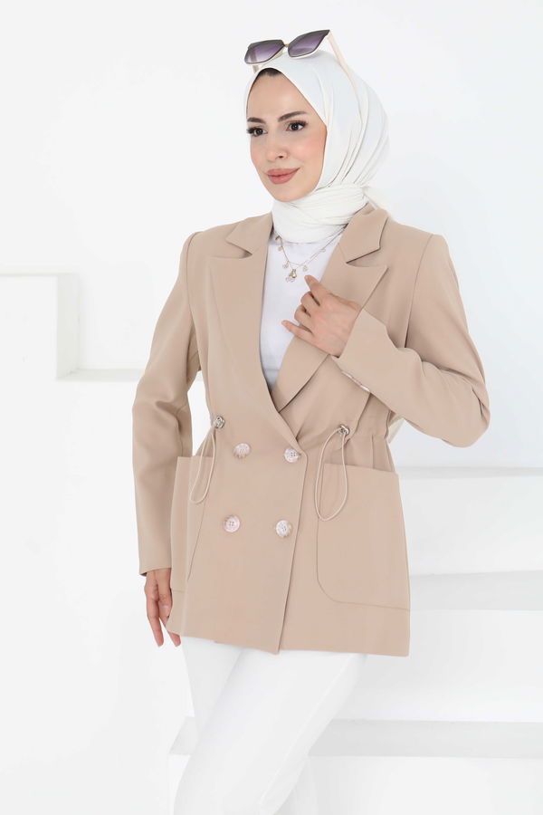 Düğmeli İpli Ceket - 27252