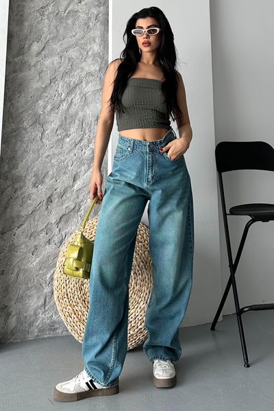 Taş Bıyık Baggy Kot Pantolon - 27270