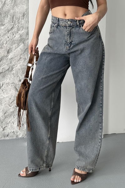Kar Yıkamalı Baggy Kot Pantolon - 27269