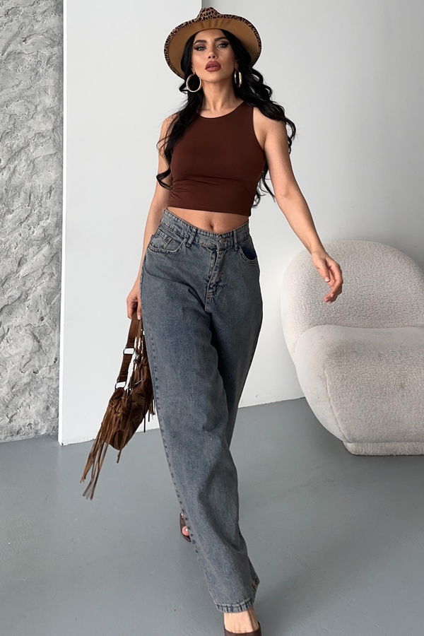 Kar Yıkamalı Baggy Kot Pantolon - 27269