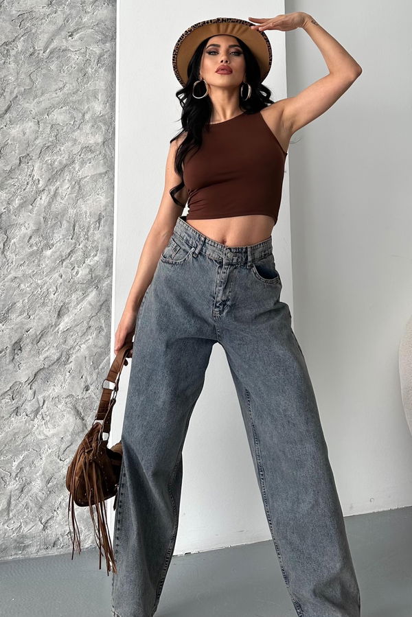 Kar Yıkamalı Baggy Kot Pantolon - 27269