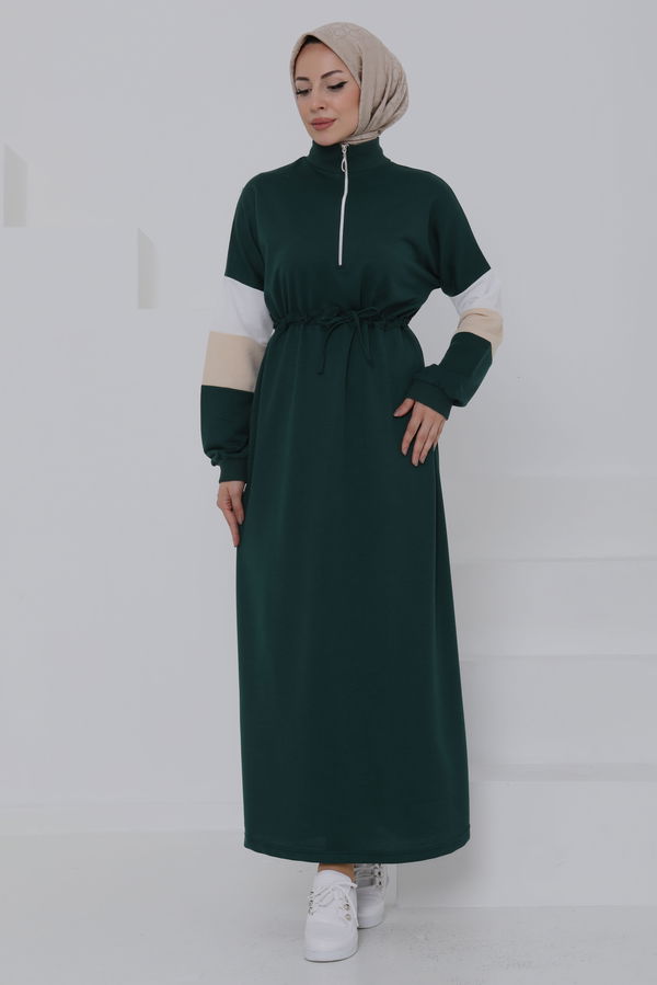 Garnili Fermuarlı Elbise - 27047