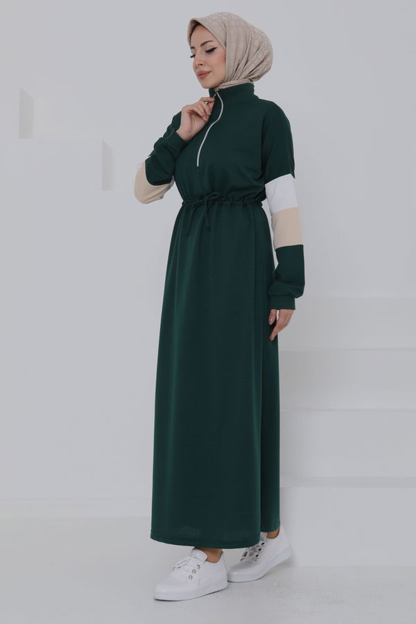 Garnili Fermuarlı Elbise - 27047