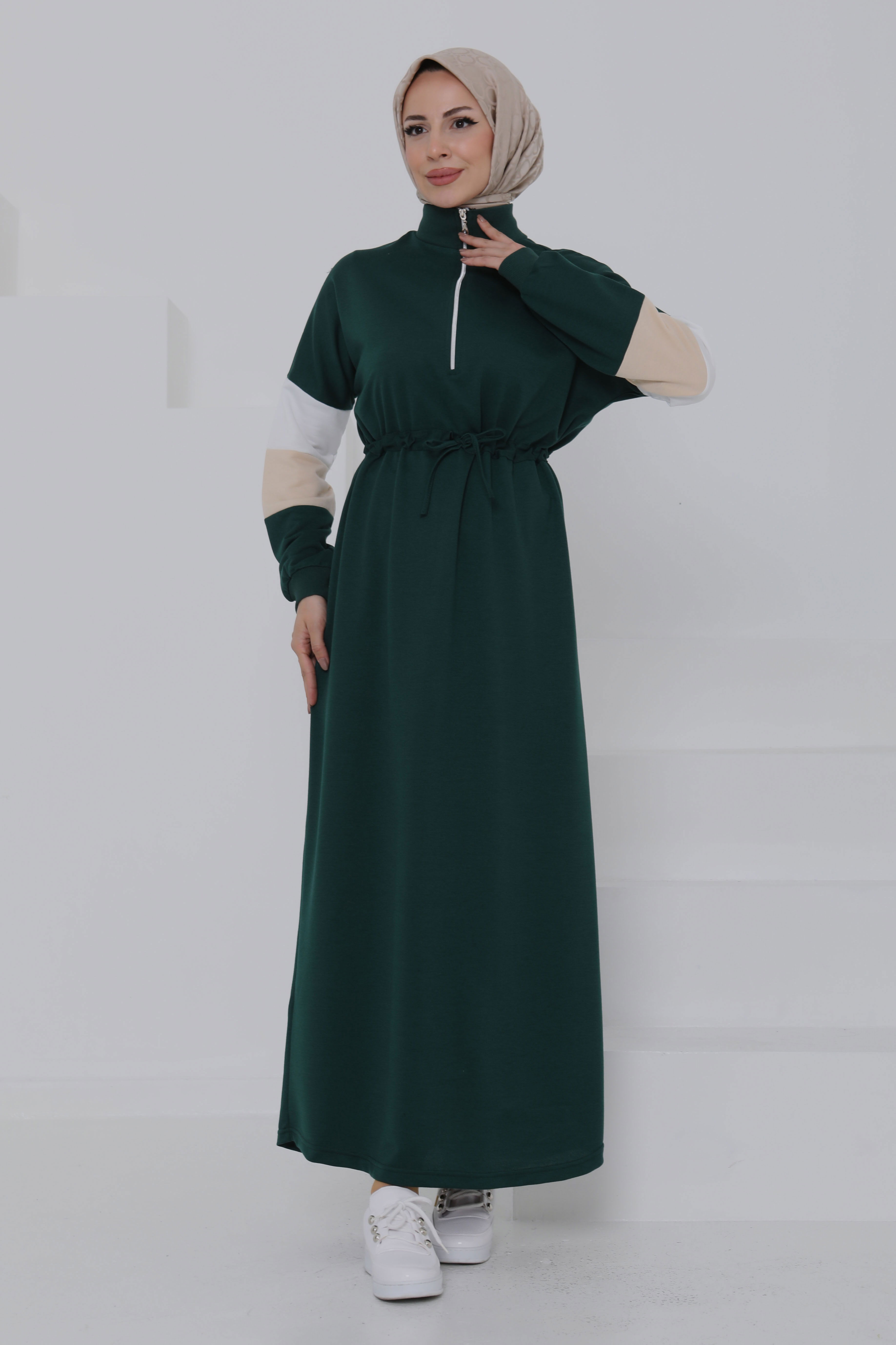 Garnili Fermuarlı Elbise - 27047