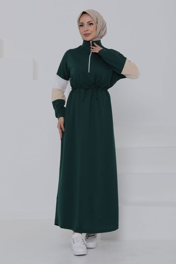 Garnili Fermuarlı Elbise - 27047