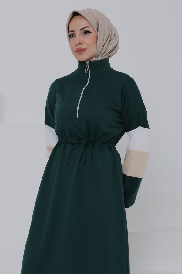 Garnili Fermuarlı Elbise - 27047