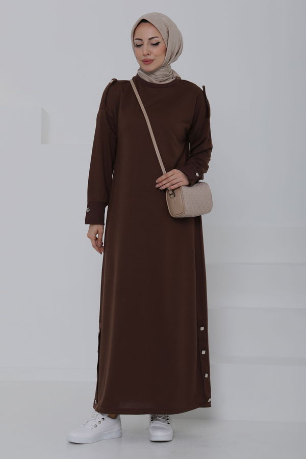 Düğme Detaylı Elbise - 27045