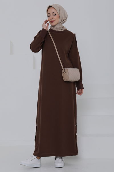 Düğme Detaylı Elbise - 27045