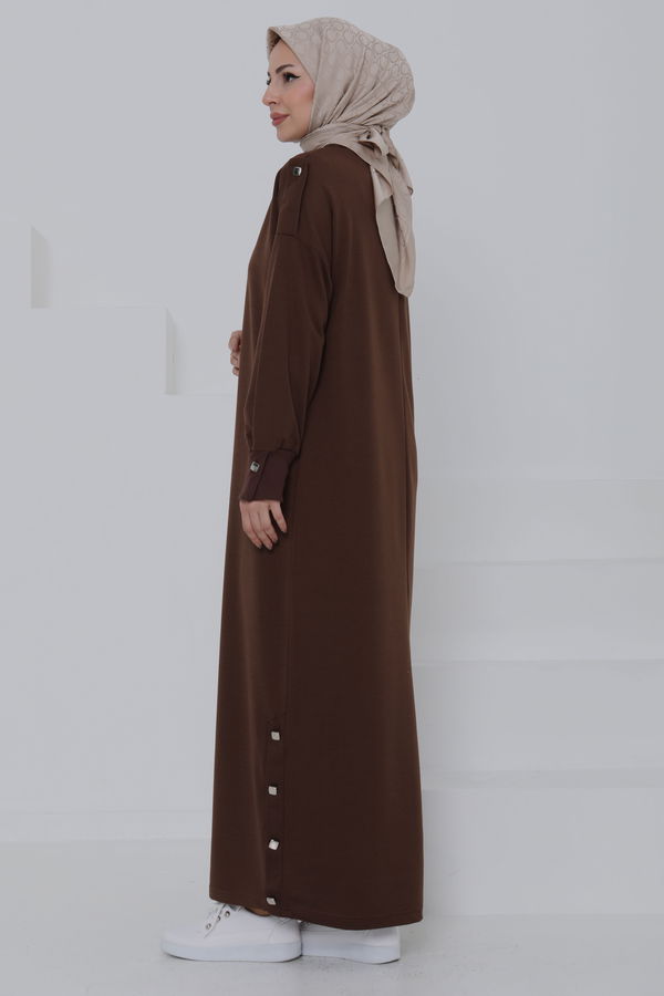 Düğme Detaylı Elbise - 27045
