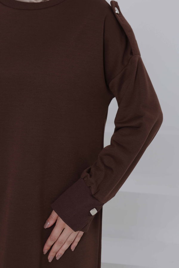 Düğme Detaylı Elbise - 27045