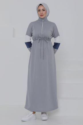 Garnili Fermuarlı Elbise - 27047