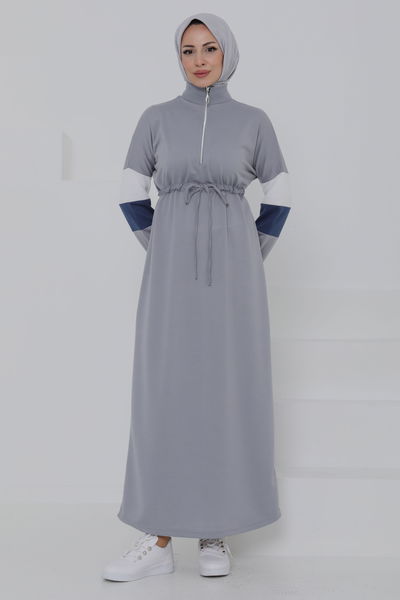 Garnili Fermuarlı Elbise - 27047