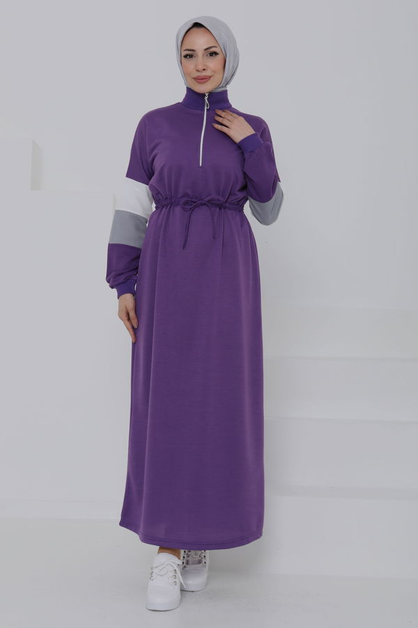 Garnili Fermuarlı Elbise - 27047