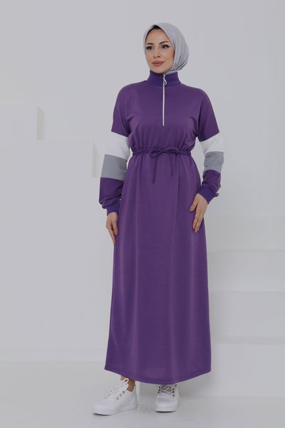Garnili Fermuarlı Elbise - 27047
