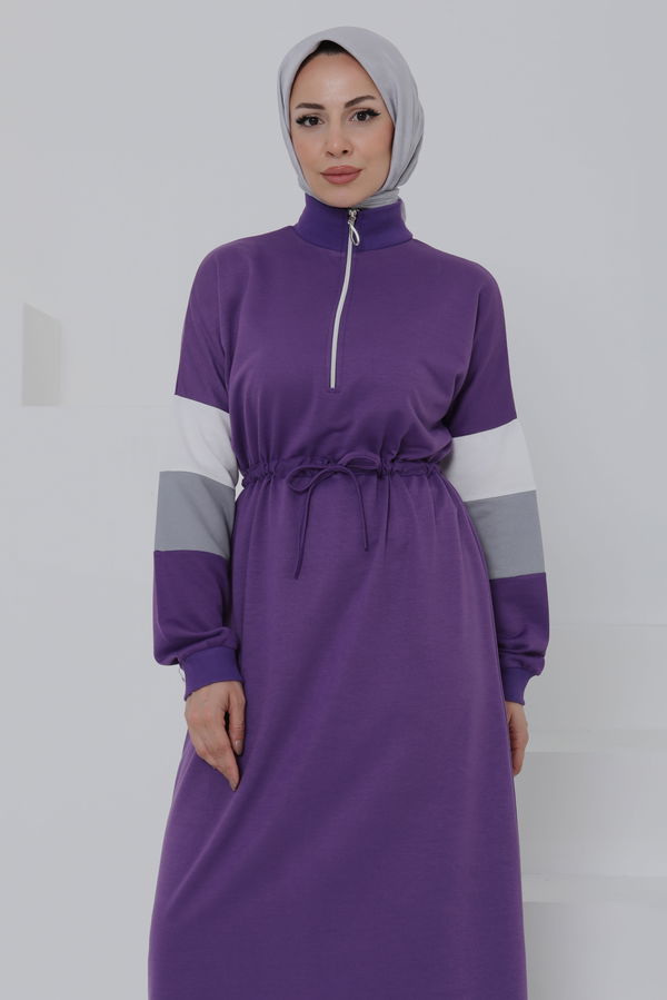 Garnili Fermuarlı Elbise - 27047
