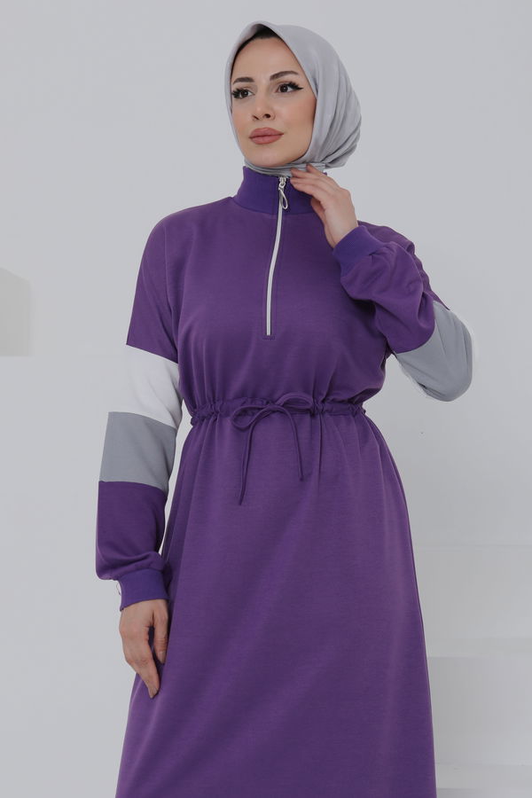 Garnili Fermuarlı Elbise - 27047