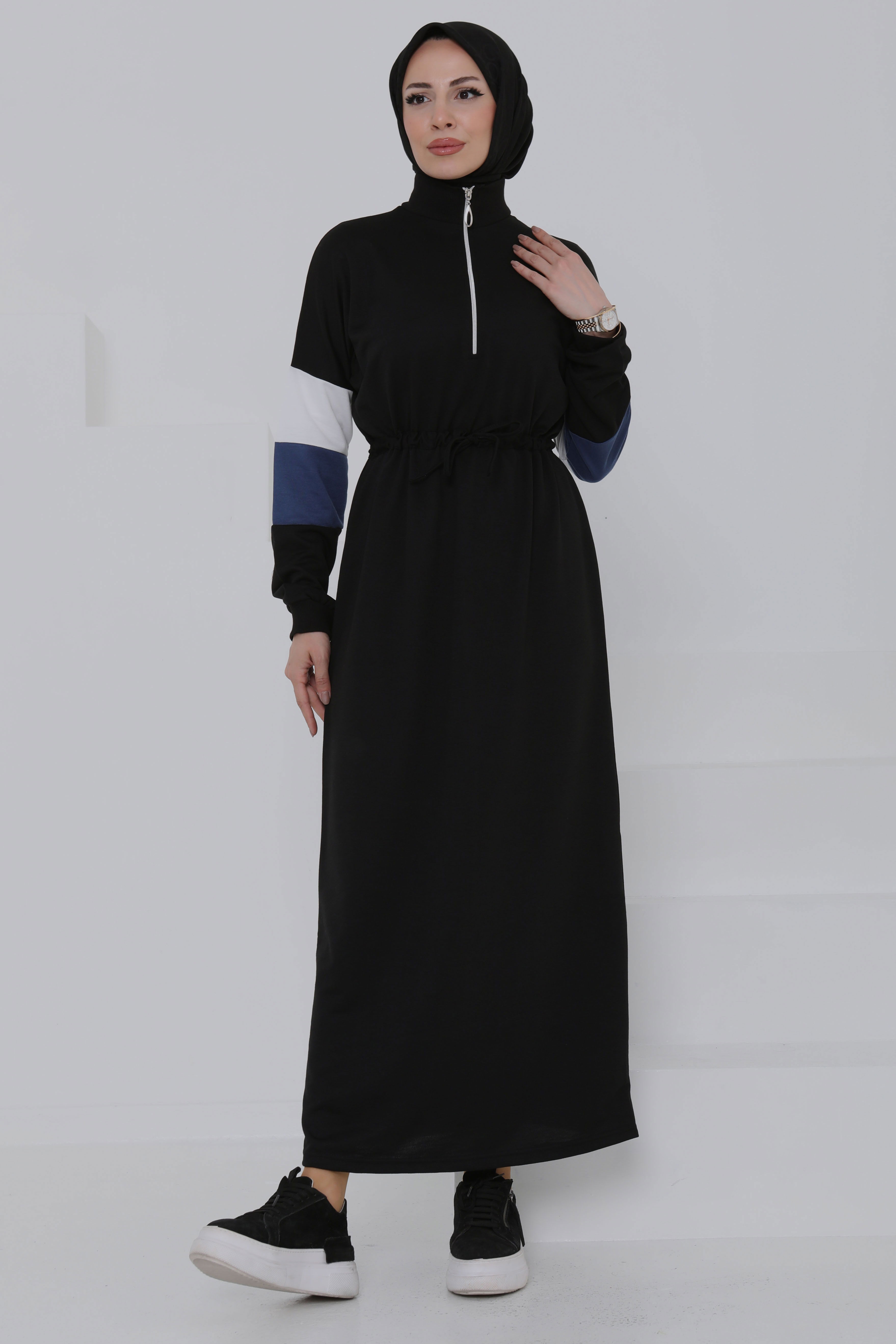 Garnili Fermuarlı Elbise - 27047