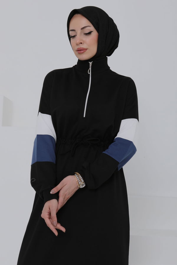 Garnili Fermuarlı Elbise - 27047