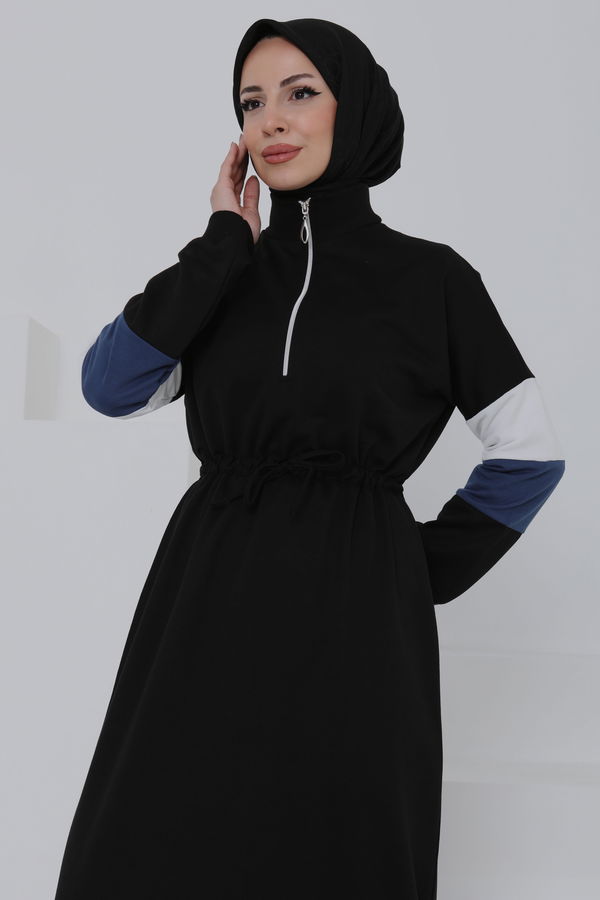 Garnili Fermuarlı Elbise - 27047