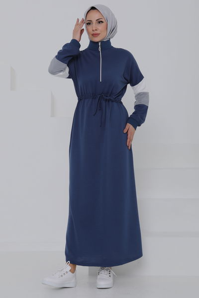 Garnili Fermuarlı Elbise - 27047