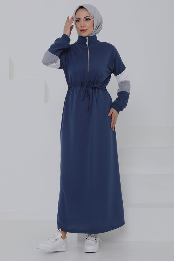 Garnili Fermuarlı Elbise - 27047
