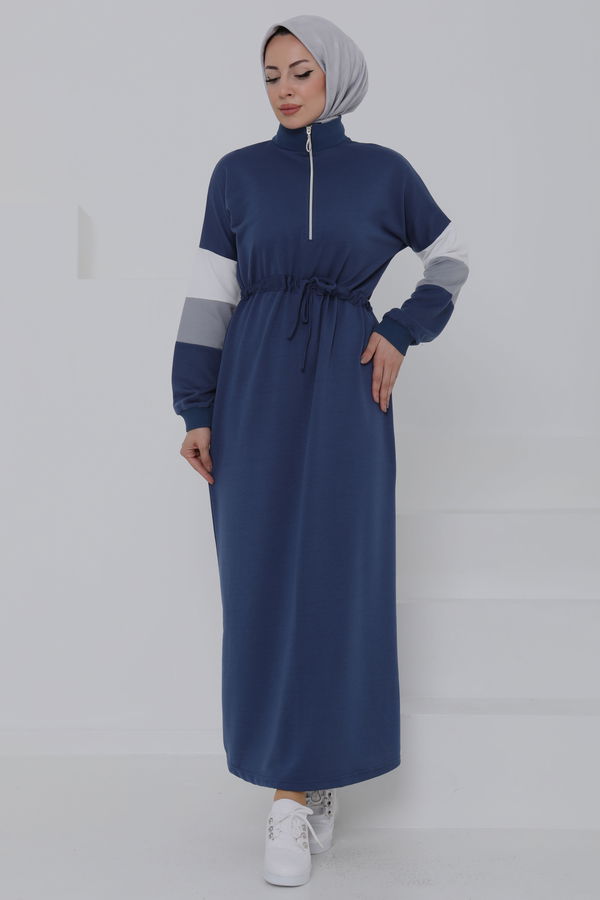 Garnili Fermuarlı Elbise - 27047