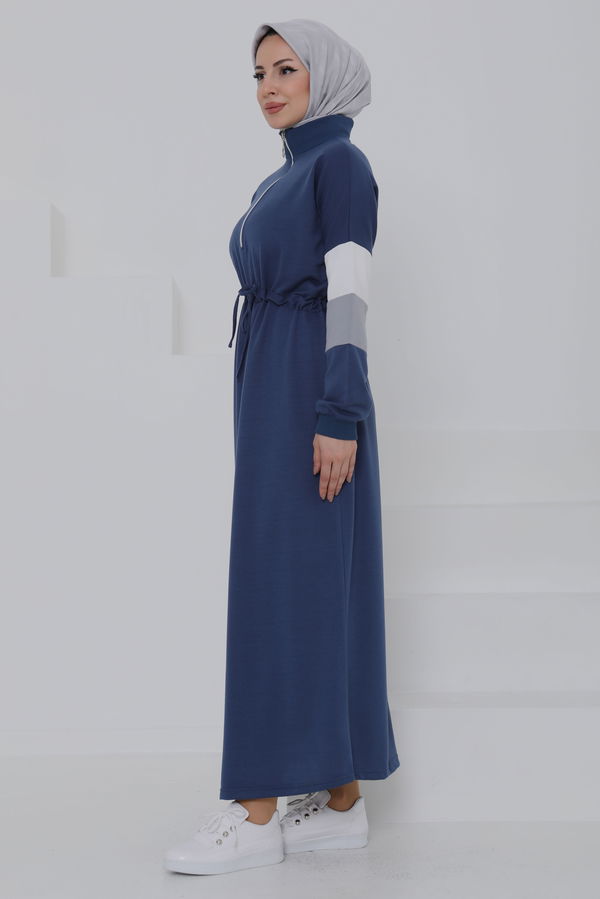 Garnili Fermuarlı Elbise - 27047