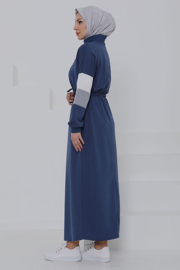 Garnili Fermuarlı Elbise - 27047