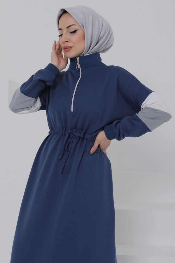 Garnili Fermuarlı Elbise - 27047