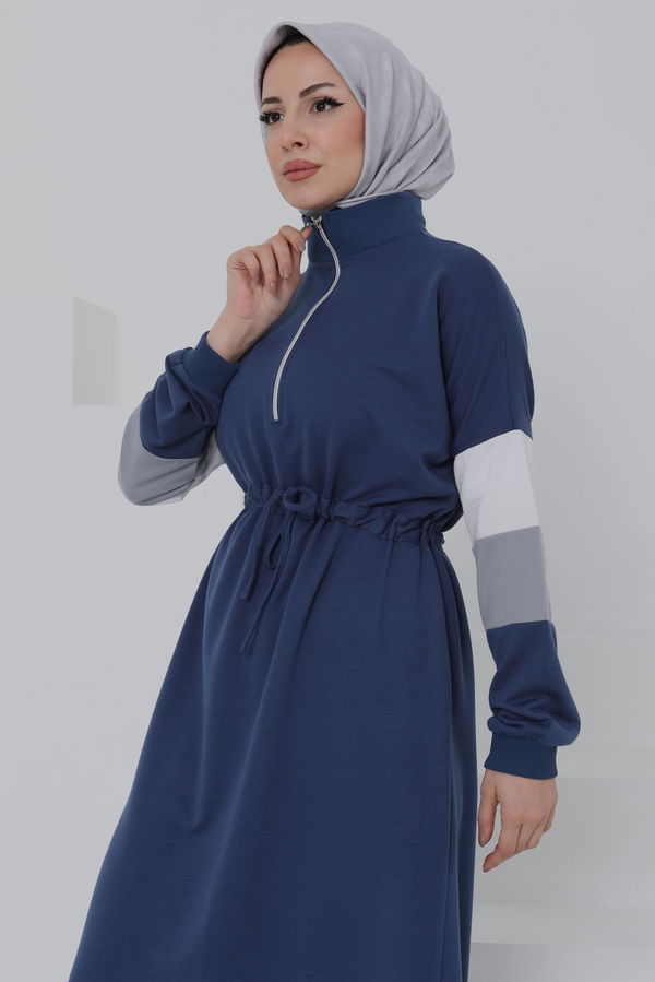 Garnili Fermuarlı Elbise - 27047